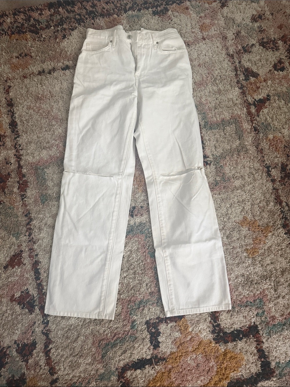 Forever 21 White Straight-Leg Jeans
